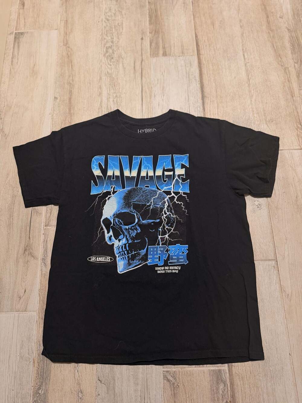 Hybrid Apparel Savage Skull Lightning Graphic T-Shirt